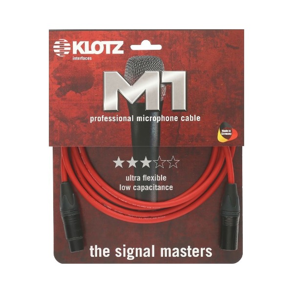 [KLOTZ] 클로츠 M1 PRIME 마이크 케이블 (XLR:XLR, Neutrik 커넥터) 레드