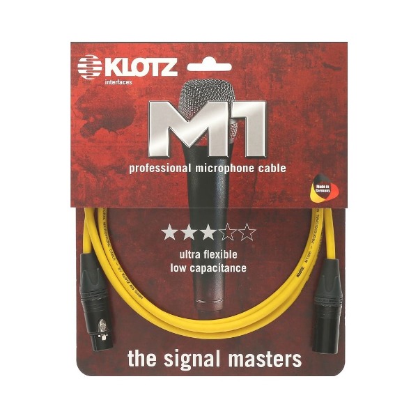[KLOTZ] 클로츠 M1 PRIME 마이크 케이블 (XLR:XLR, Neutrik 커넥터) 옐로우