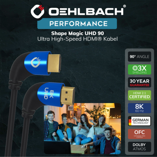 [Oehlbach] 오엘바흐 Performance SHAPE MAGIC UHD 90 (1.5m) Ultra High-Speed HDMI케이블 (D1C42541)